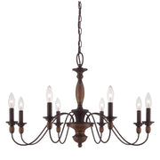 Quoizel HK5008TC Holbrook Eight Light Chandelier, Tuscan Brown Main Image.jpg