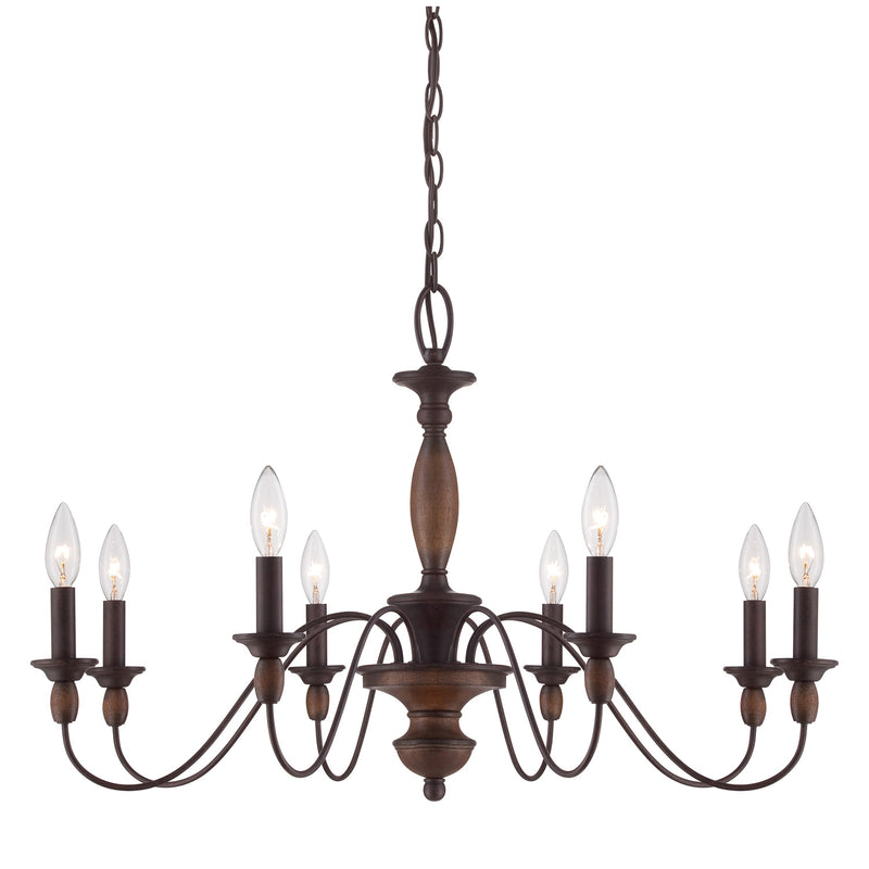 Quoizel HK5008TC Holbrook Eight Light Chandelier, Tuscan Brown Main Image.jpg