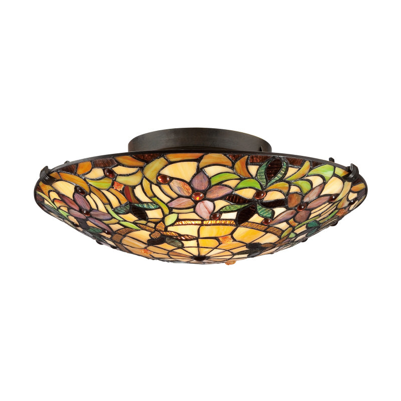 Quoizel TF1396SVB Kami Two Light Flush Mount, Vintage Bronze Main Image.jpg