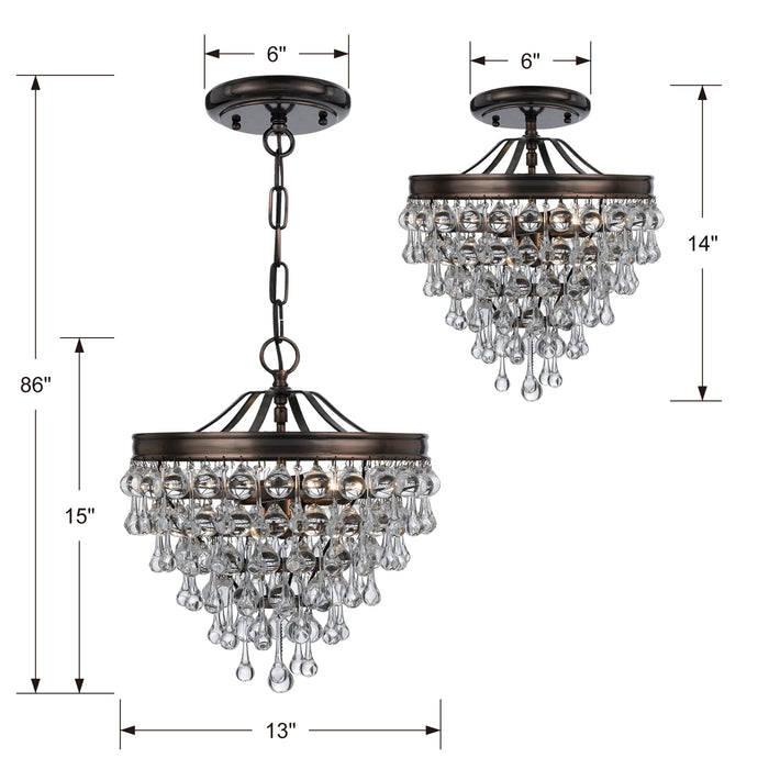 Crystorama 130-VZ Calypso Three Light Mini Chandelier Vibrant Bronze Alternate Image 2.jpg