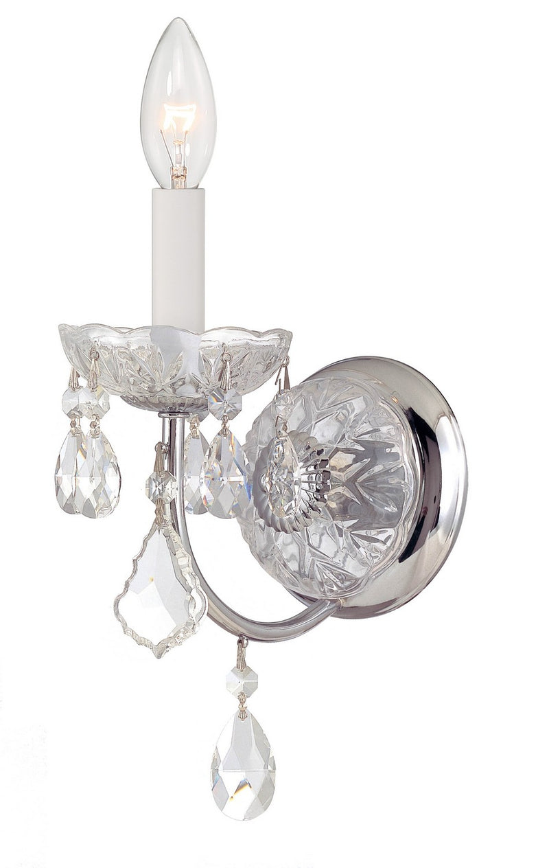 Crystorama 3221-CH-CL-SAQ Imperial One Light Wall Sconce Polished Chrome Main Image.jpg