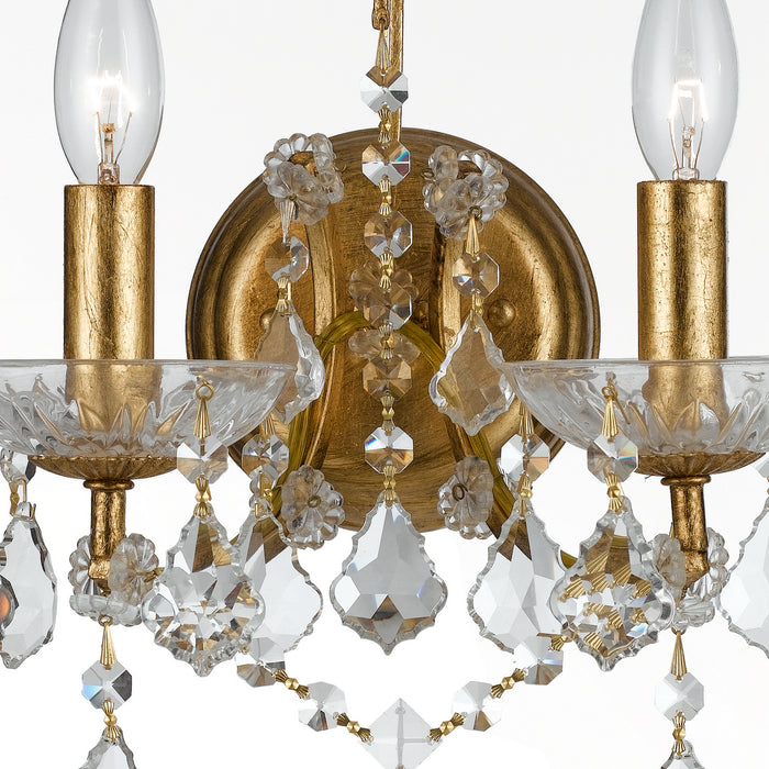Crystorama 4452-GA-CL-MWP Filmore Two Light Wall Sconce Antique Gold Alternate Image 2.jpg