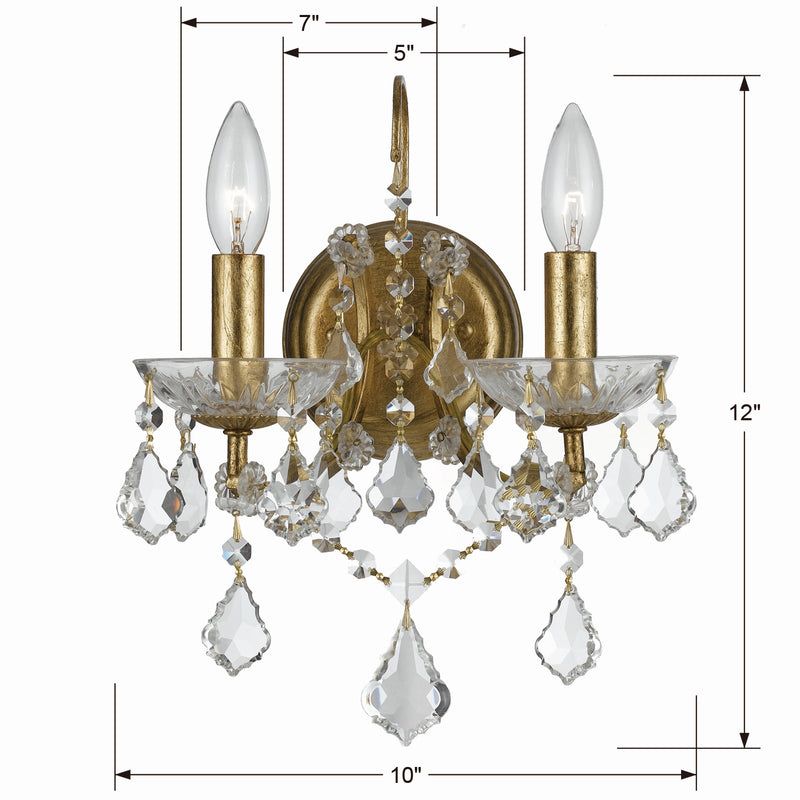 Crystorama 4452-GA-CL-S Filmore Two Light Wall Sconce Antique Gold Alternate Image.jpg