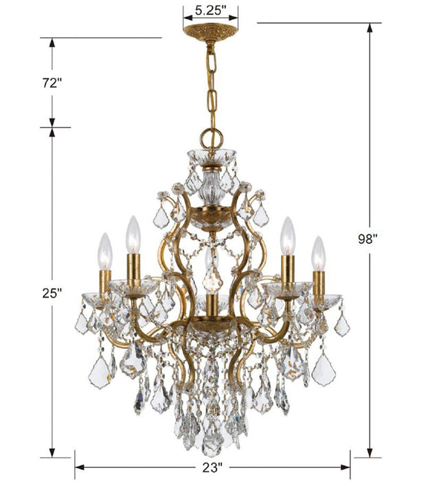Crystorama 4455-GA-CL-S Filmore Six Light Chandelier Antique Gold Alternate Image 4.jpg
