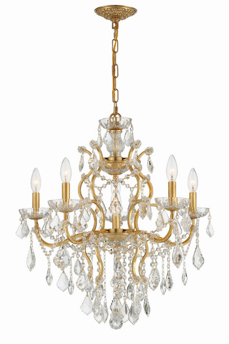 Crystorama 4455-GA-CL-SAQ Filmore Six Light Chandelier Antique Gold Main Image.jpg