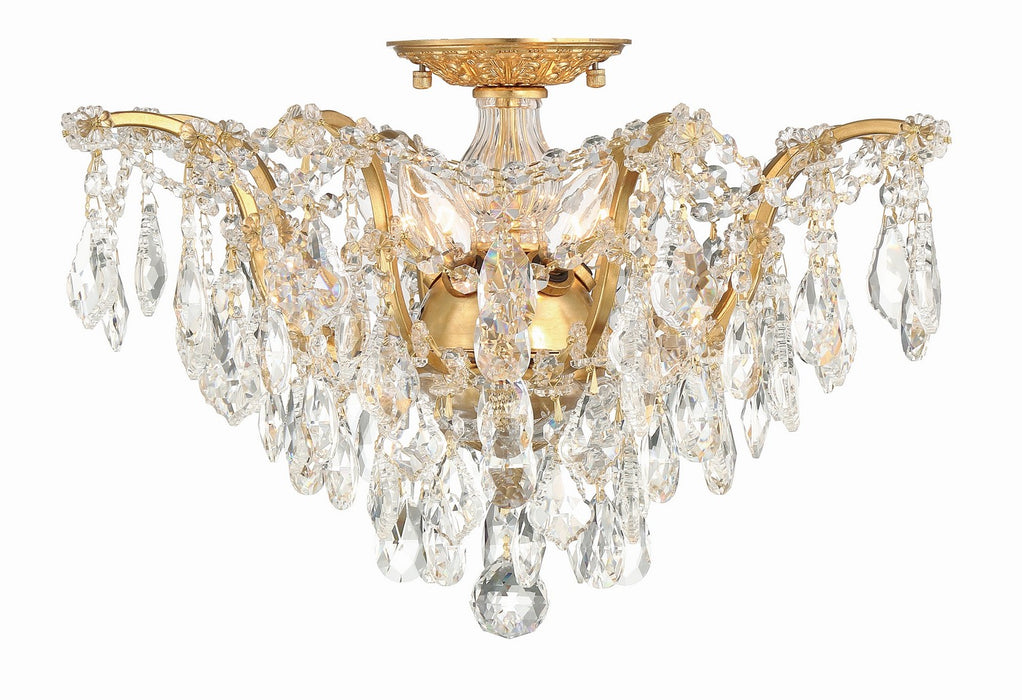 Crystorama 4457-GA-CL-MWP Filmore Five Light Flush Mount Antique Gold Alternate Image 2.jpg