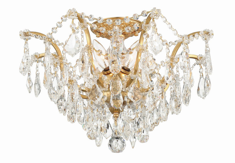 Crystorama 4457-GA-CL-MWP Filmore Five Light Flush Mount Antique Gold Alternate Image 4.jpg