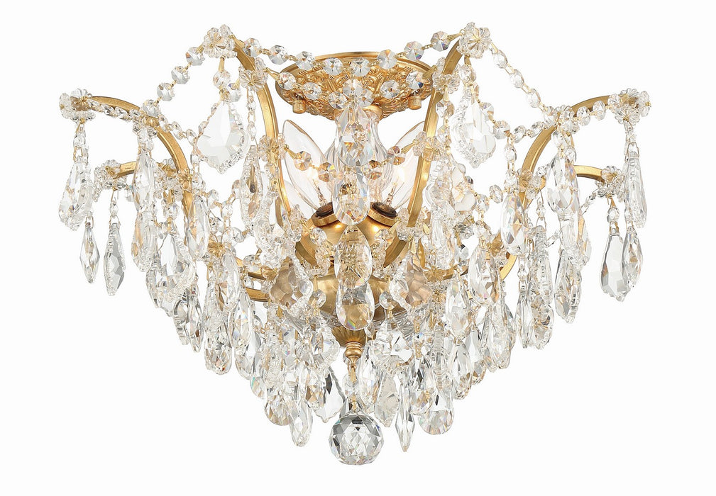 Crystorama 4457-GA-CL-MWP Filmore Five Light Flush Mount Antique Gold Alternate Image 4.jpg