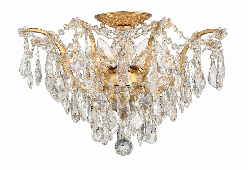 Crystorama 4457-GA-CL-MWP Filmore Five Light Flush Mount Antique Gold Main Image.jpg