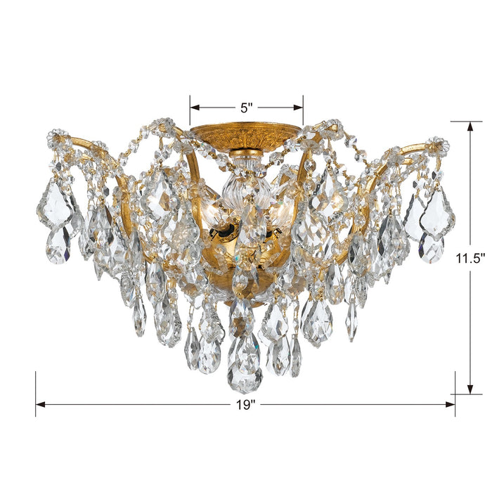 Crystorama 4457-GA-CL-S Filmore Five Light Flush Mount Antique Gold Alternate Image 2.jpg