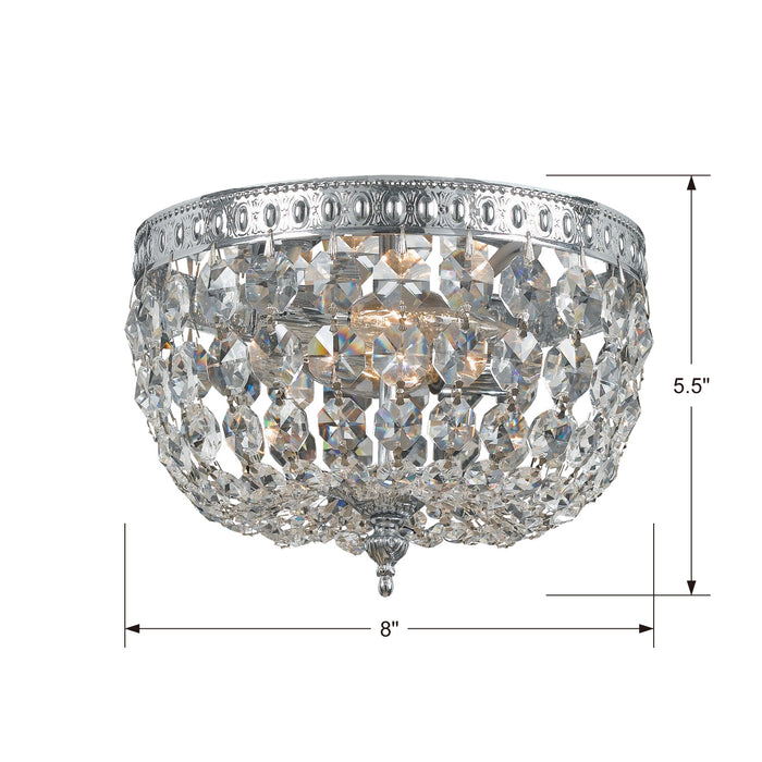 Crystorama 708-CH-CL-SAQ Ceiling Mount Two Light Flush Mount Polished Chrome Alternate Image.jpg