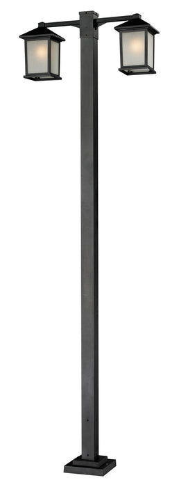 Z-Lite 507-2-536P-BK Holbrook Two Head Outdoor Post, Black Main Image.jpg