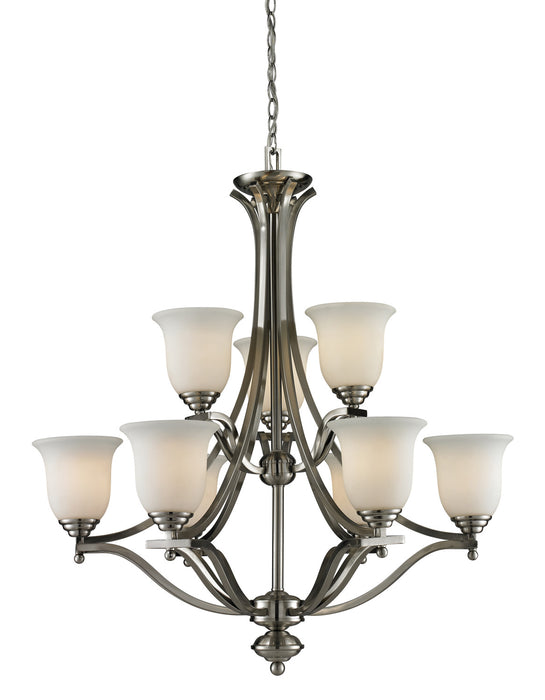 Z-Lite 704-9-BN Lagoon Nine Light Chandelier, Brushed Nickel Main Image.jpg