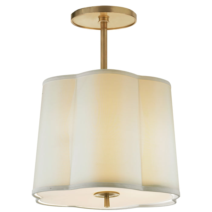 Simple Scallop Three Light Pendant, Soft Brass Main Image.jpg