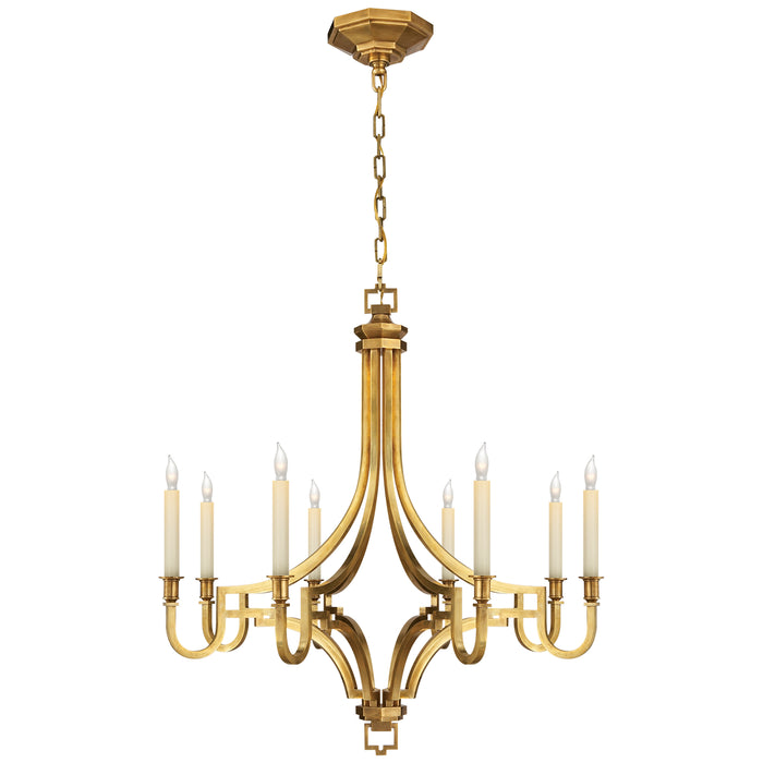 Mykonos Eight Light Chandelier, Antique-Burnished Brass Main Image.jpg