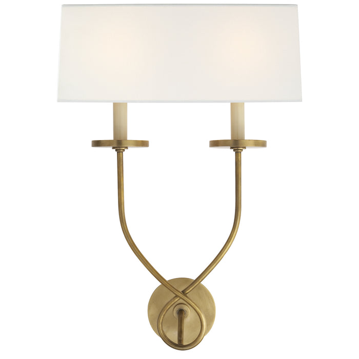 Symmetric Twist Two Light Wall Sconce, Antique-Burnished Brass Alternate Image.jpg