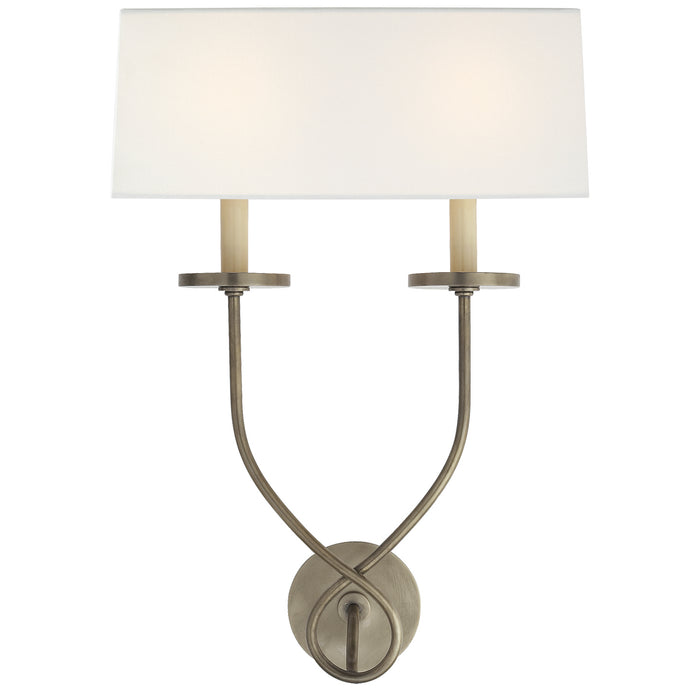 Symmetric Twist Two Light Wall Sconce, Antique Nickel Alternate Image.jpg