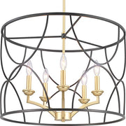 Progress P400178-031 Landree Collection Five-Light Matte Black Luxe Chandelier Light Alternate Image.jpg