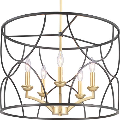 Progress P400178-031 Landree Collection Five-Light Matte Black Luxe Chandelier Light Alternate Image.jpg