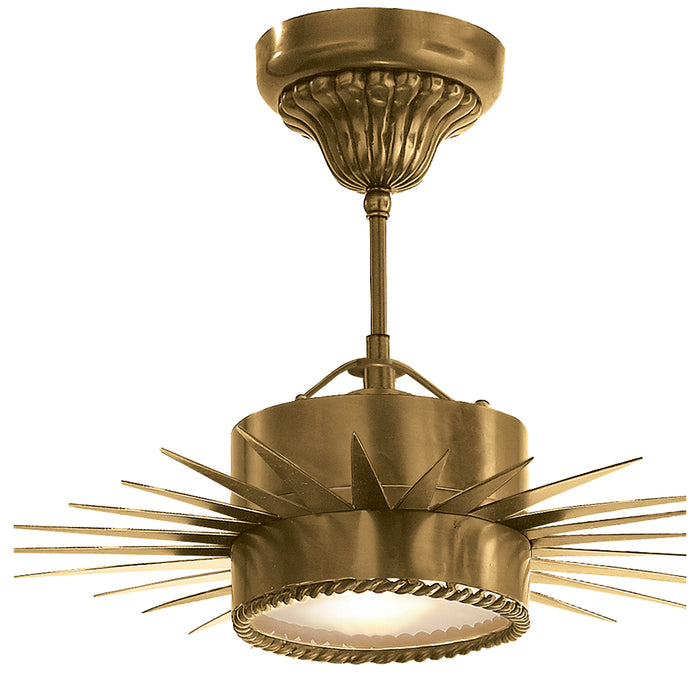 Soleil One Light Semi Flush Mount, Hand-Rubbed Antique Brass Main Image.jpg