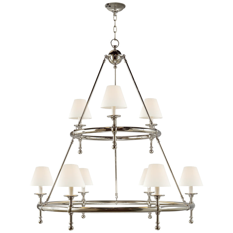 Classic Nine Light Chandelier, Polished Nickel Alternate Image.jpg