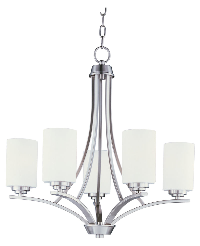 Maxim 20035SWSN Deven Five Light Chandelier, Satin Nickel Main Image.jpg