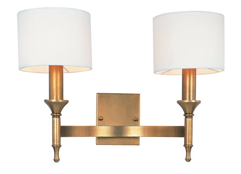 Maxim 22379OMNAB Fairmont Two Light Wall Sconce, Natural Aged Brass Main Image.jpg