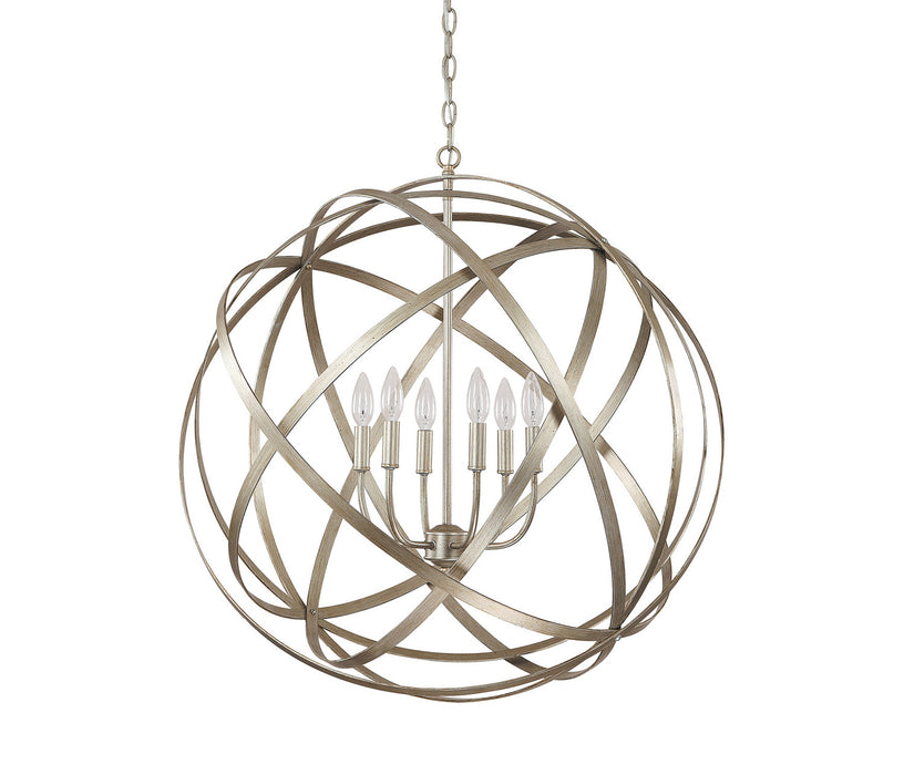 Capital Lighting 4236WG Axis Six Light Pendant, Winter Gold Main Image.jpg