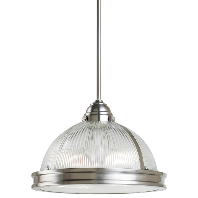Generation Lighting 65061-962 Pratt Street Prismatic Two Light Pendant, Brushed Nickel Main Image.jpg