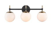 Shoppers Lighting BB3303-MB/MG 3-Light Wall/Bath Fixture, Matte Black/Modern Gold Finish Alternate Image 3.jpg