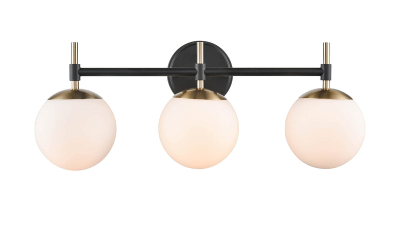 Shoppers Lighting BB3303-MB/MG 3-Light Wall/Bath Fixture, Matte Black/Modern Gold Finish Alternate Image 3.jpg