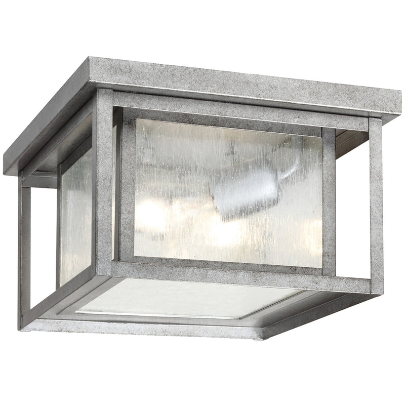 Generation Lighting 78027-57 Hunnington Two Light Outdoor Flush Mount, Weathered Pewter Main Image.jpg