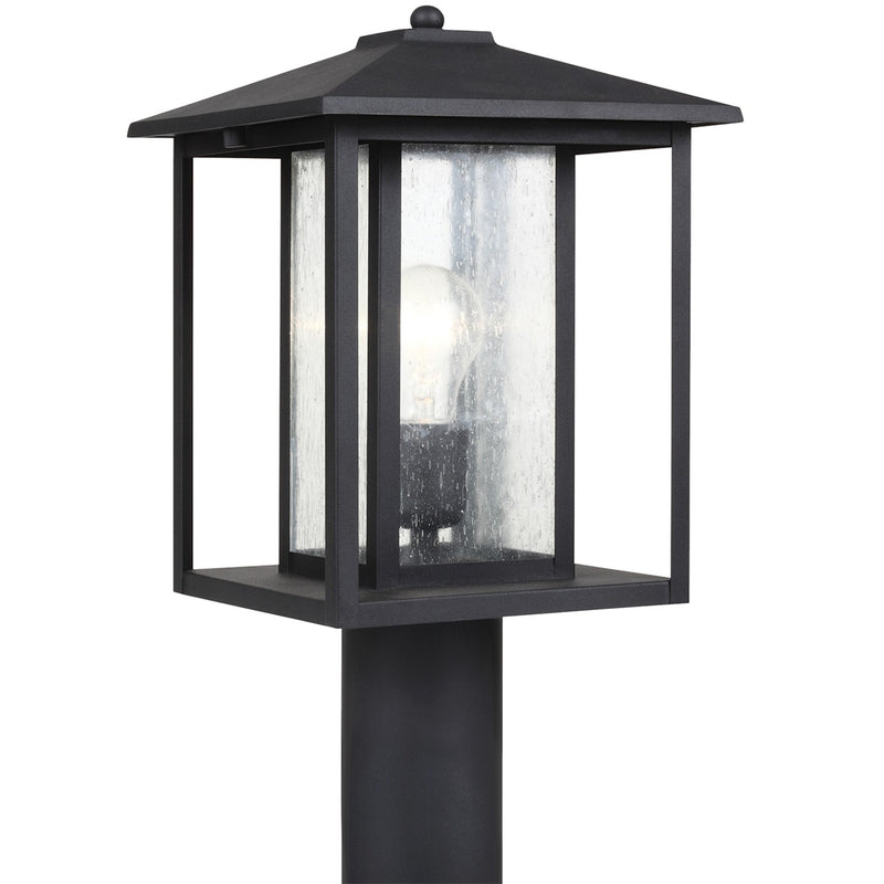 Generation Lighting 82027-12 Hunnington One Light Outdoor Post Lantern, Black Main Image.jpg