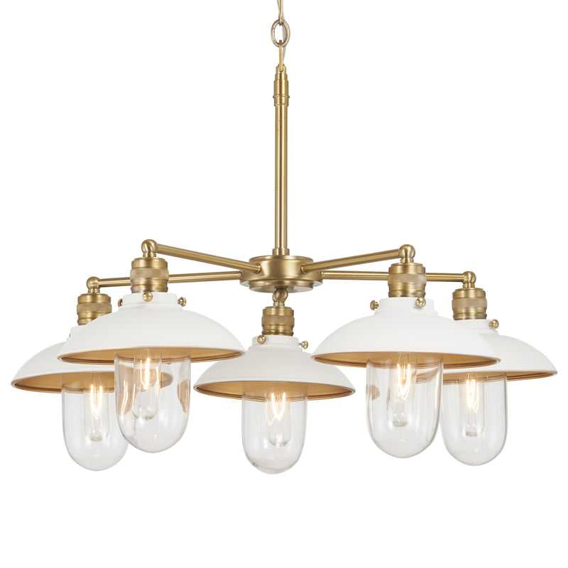 Minka-Lavery 5139-799 Downtown Edison Five Light Chandelier, White And Soft Brass Main Image.jpg