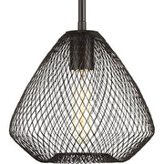 Progress P5337-20 Mesh Collection One-Light Antique Bronze Farmhouse Pendant Light Alternate Image.jpg