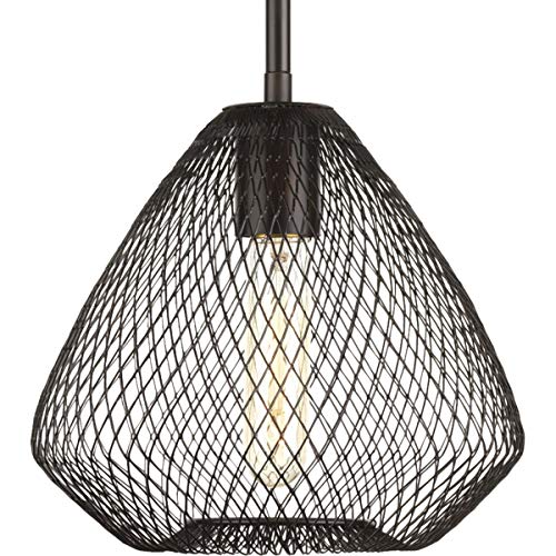 Progress P5337-20 Mesh Collection One-Light Antique Bronze Farmhouse Pendant Light Alternate Image.jpg