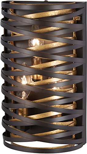 Minka-Lavery 3673-111 Vortic Flow Three Light Wall Sconce, Dark Bronze w/Mosaic Gold Alternate Image.jpg