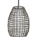 Progress P550083-031 Pawley Collection One-Light Matte Black and Dark Gray Rattan Indoor/Outdoor Hanging Pendant Light Alternate Image.jpg