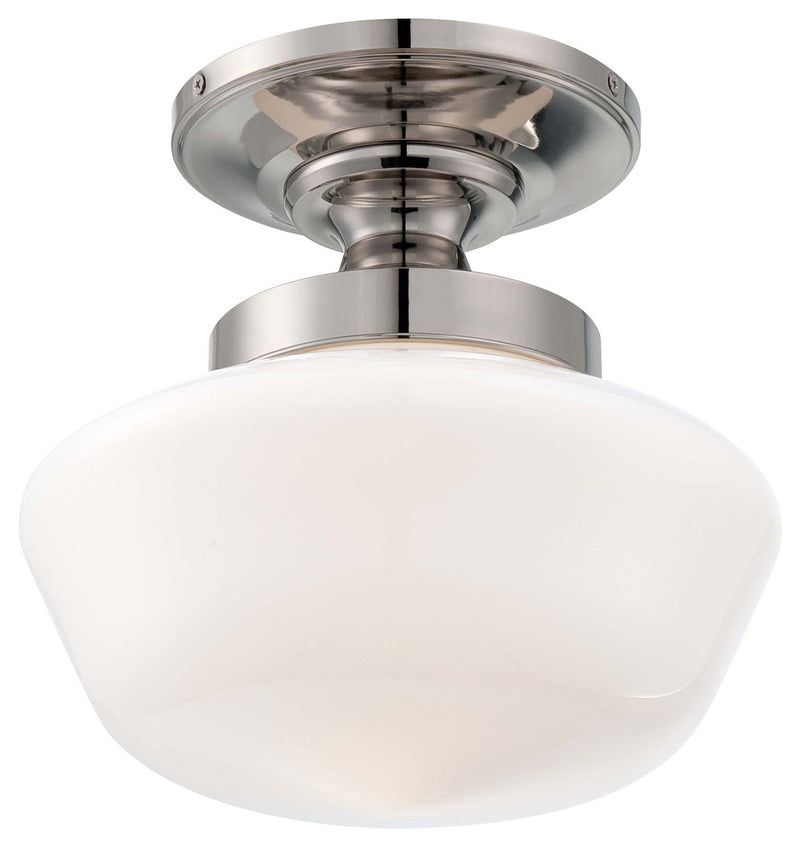 Minka-Lavery 2255-613 One Light Semi Flush Mount, Polished Nickel Main Image.jpg
