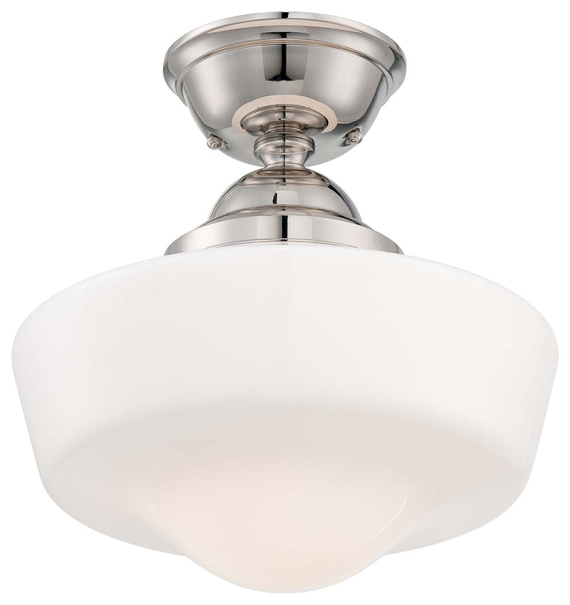Minka-Lavery 2257-613 One Light Semi Flush Mount, Polished Nickel Main Image.jpg