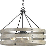Progress P500090-143 Gulliver Collection Five-Light Graphite Coastal Pendant Light Alternate Image.jpg