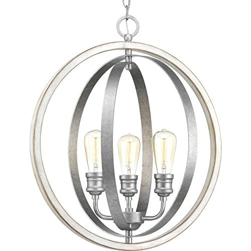Progress P500093-141 Conestee Collection Three-Light Galvanized Finish Farmhouse Pendant Light Alternate Image.jpg