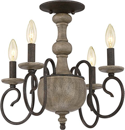 Quoizel CS1718RK Castile Four Light Semi-Flush Mount, Rustic Black Alternate Image 4.jpg