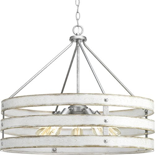 Progress P500090-141 Gulliver Collection Five-Light Galvanized Finish Coastal Pendant Light Alternate Image.jpg