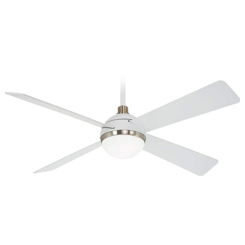 Minka-Aire F623L-WHF/BN Orb LED 54" Ceiling Fan, Flat White/Brushed Nickel Finish Alternate Image 2.jpg