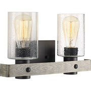 Progress P300124-143 Gulliver Collection Two-Light Graphite Clear Seeded Glass Coastal Bath Vanity Light Alternate Image.jpg