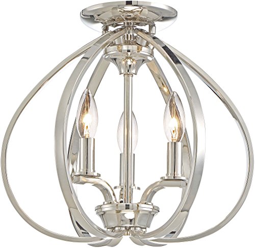 Minka-Lavery 4983-613 Tilbury Three Light Semi Flush Mount, Polished Nickel Alternate Image.jpg