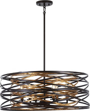 Minka-Lavery 4673-111 Vortic Flow Six Light Pendant, Dark Bronze w/Mosaic Gold Alternate Image.jpg
