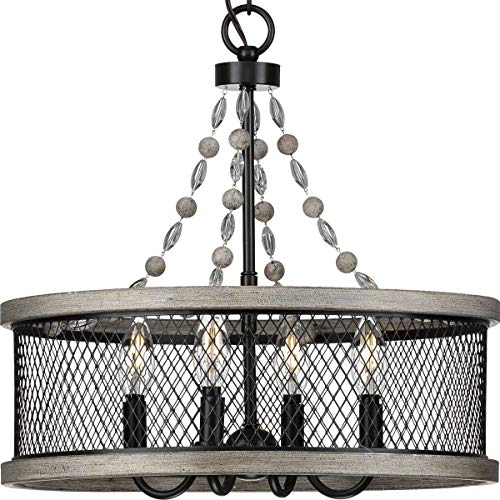 Progress P400204-020 Austelle Collection Four-Light Antique Bronze Farmhouse Chandelier Light Alternate Image.jpg