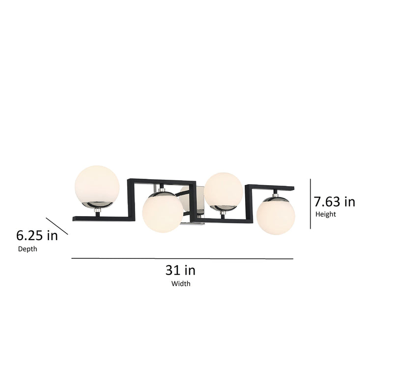 George Kovacs P5424-572 Alluria II Four Light Bath, Coal With Polished Nickel Alternate Image 3.jpg